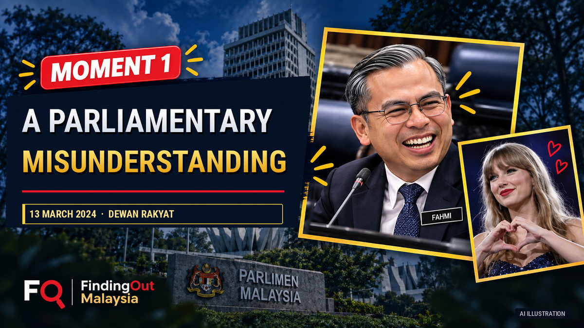 Fahmi Fadzil and Taylor Swift graphic for a parliamentary misunderstanding in Malaysia’s Dewan Rakyat
