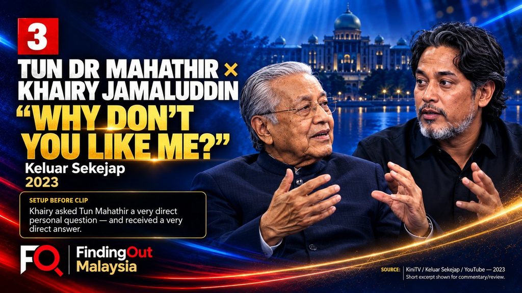 Tun Dr Mahathir Mohamad and Khairy Jamaluddin on the Keluar Sekejap podcast