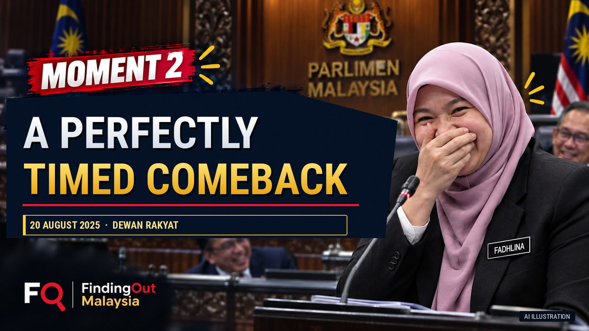 Fadhlina Sidek graphic for a light-hearted Dewan Rakyat exchange in Malaysia’s Parliament