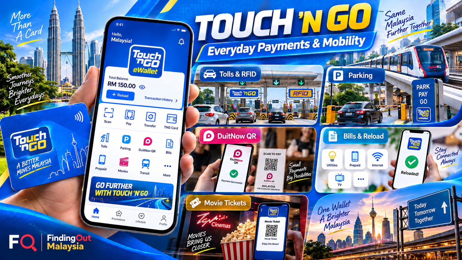 Touch ’n Go Malaysia eWallet services including tolls, parking, public transport, QR payments and bills