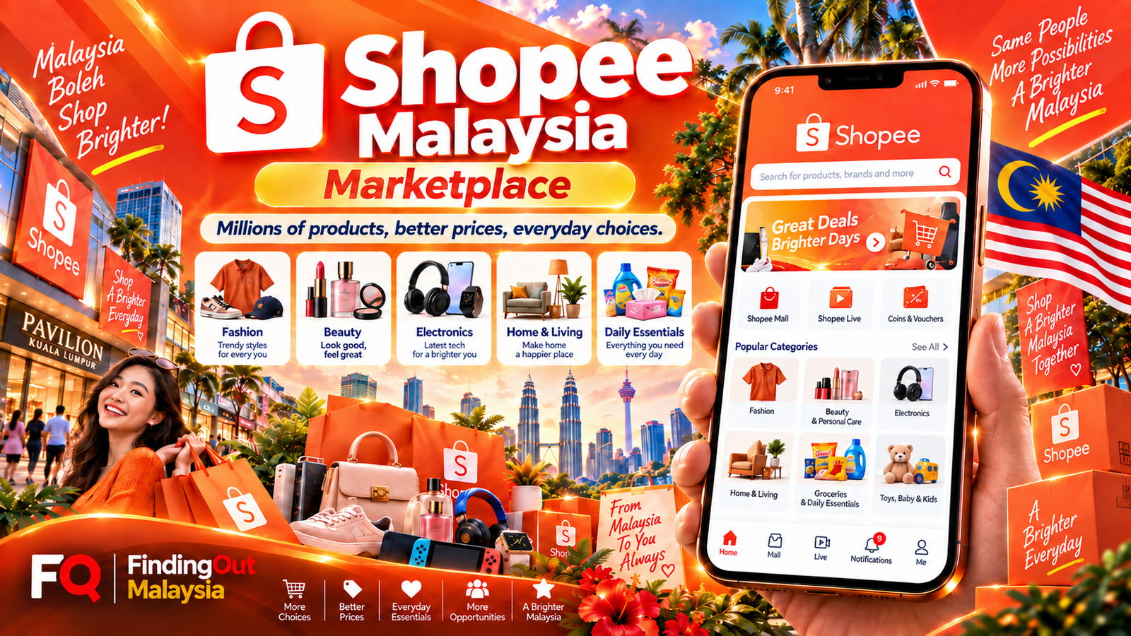 Shopee Malaysia marketplace for online shopping, ShopeeFood, ShopeePay and other services