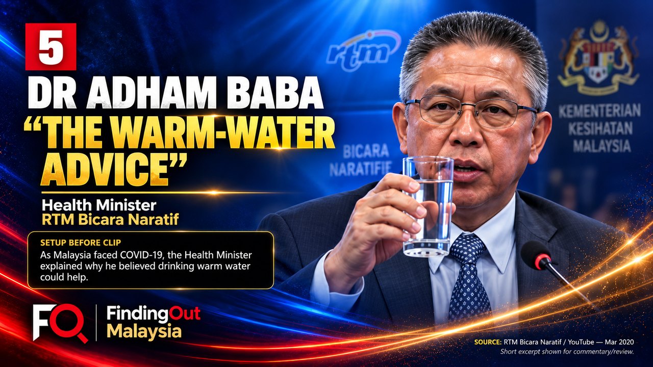 Dr Adham Baba discussing warm water during the COVID-19 pandemic — Malaysia’s Cringiest Political Moments